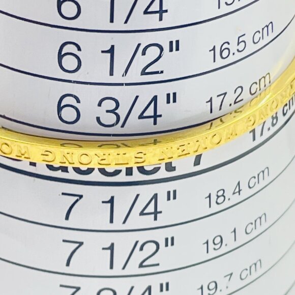 LOVISHLY Gold Tone Engraved Cuff Bracelet Inspirational Quote Adjustable Signed - Picture 5 of 5